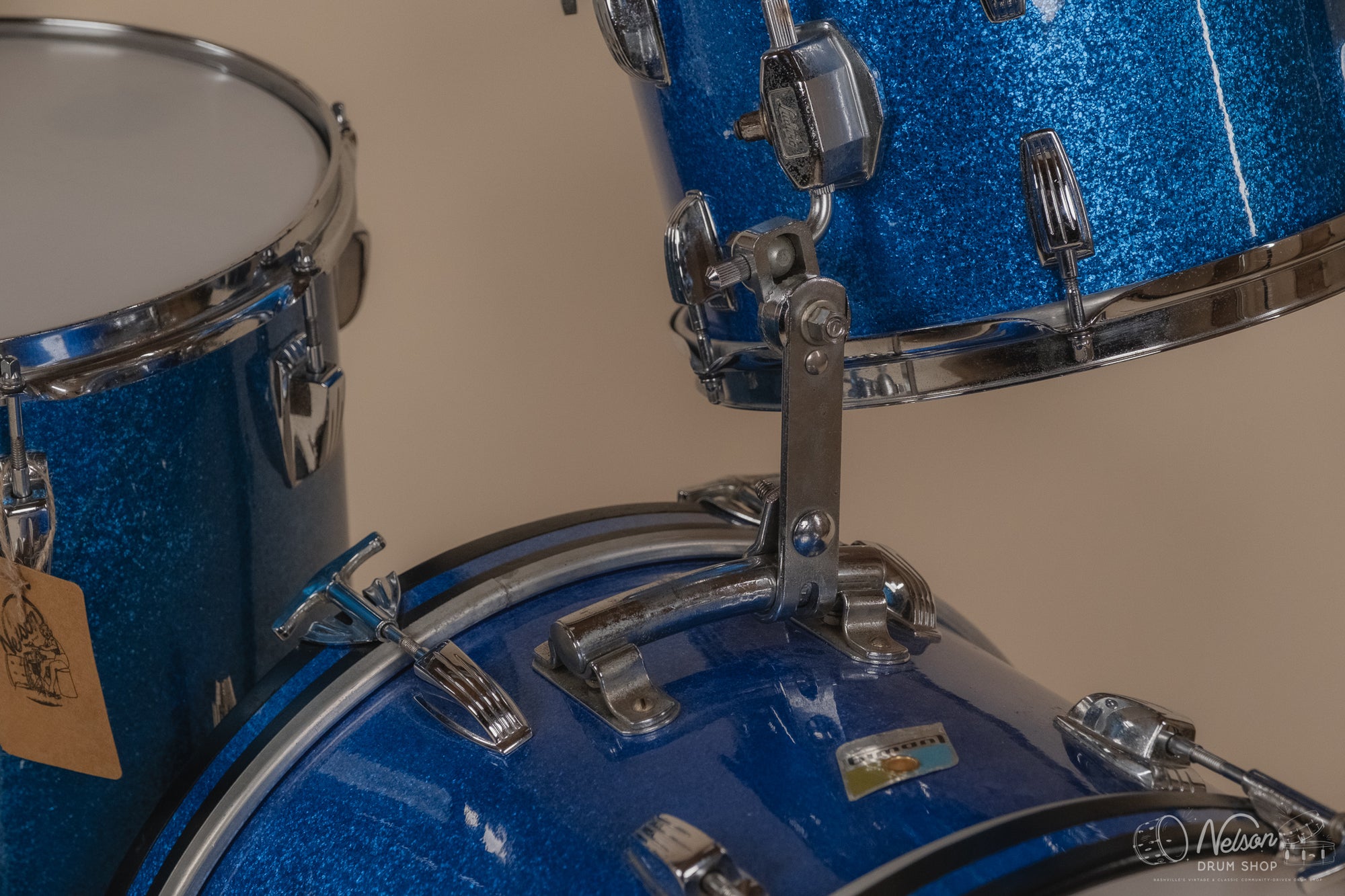 1970s Ludwig 'Jazzette' in Re-wrapped Blue Sparkle - 8x12, 14x14, 12x18