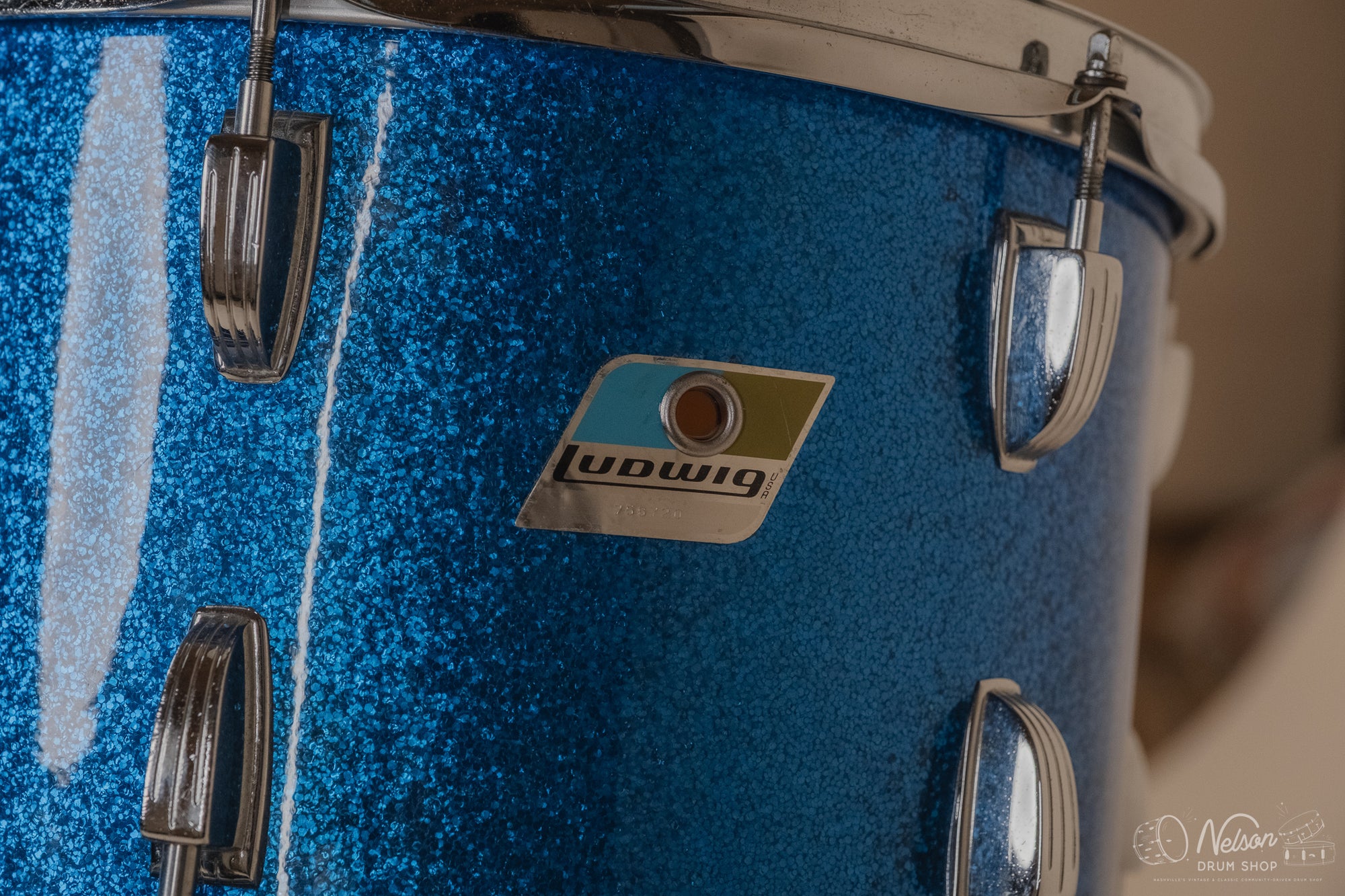 1970s Ludwig 'Jazzette' in Re-wrapped Blue Sparkle - 8x12, 14x14, 12x18