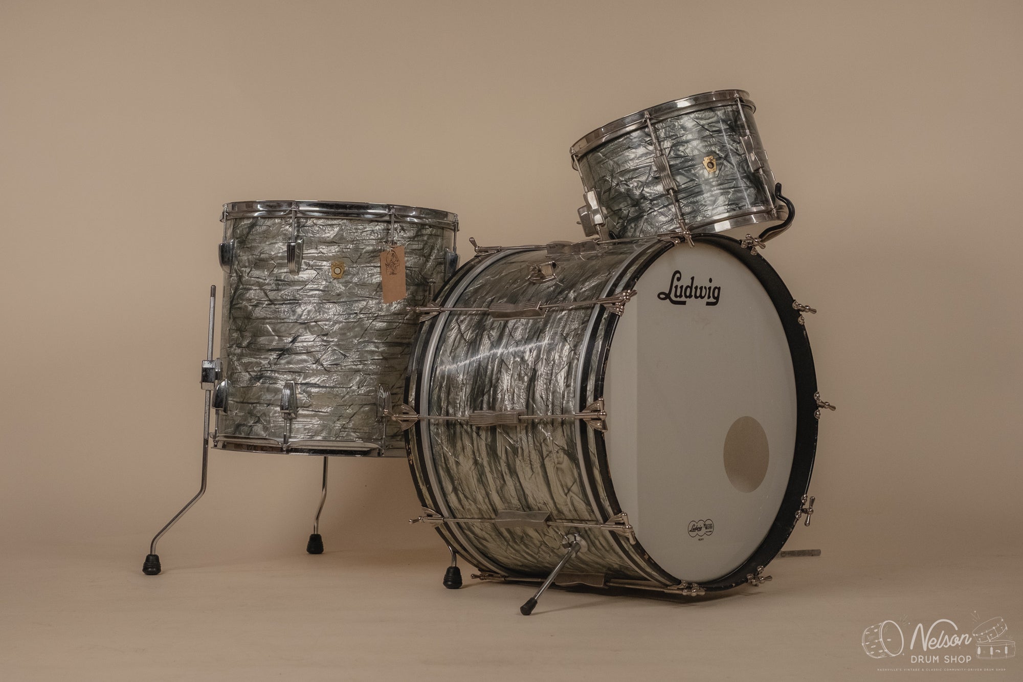 1960s Ludwig Kit in Sky Blue Pearl - 14x22, 9x13, 16x16