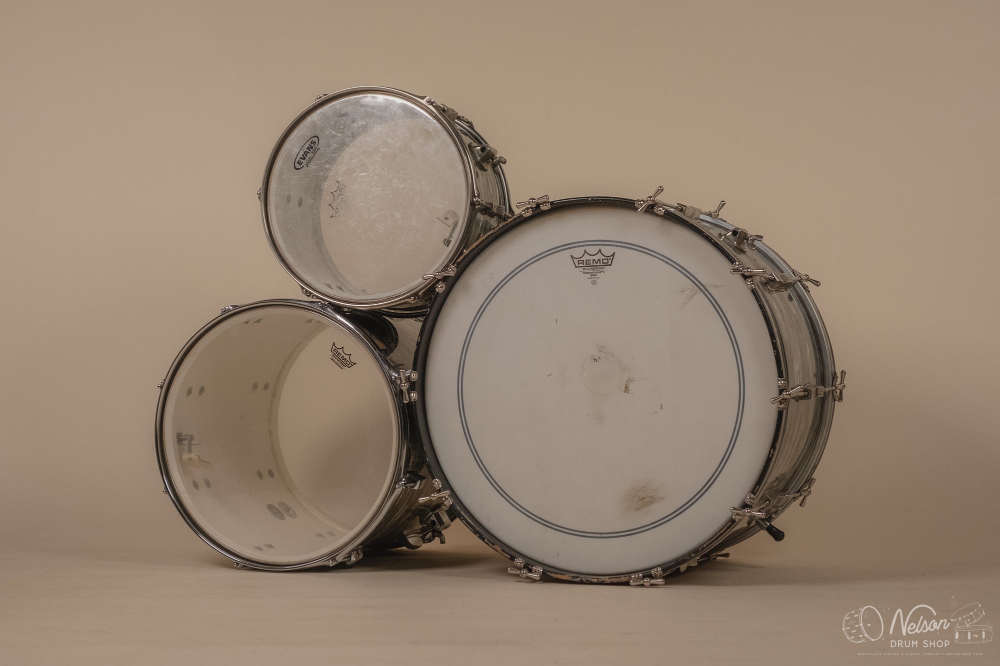 1960s Ludwig Kit in Sky Blue Pearl - 14x22, 9x13, 16x16