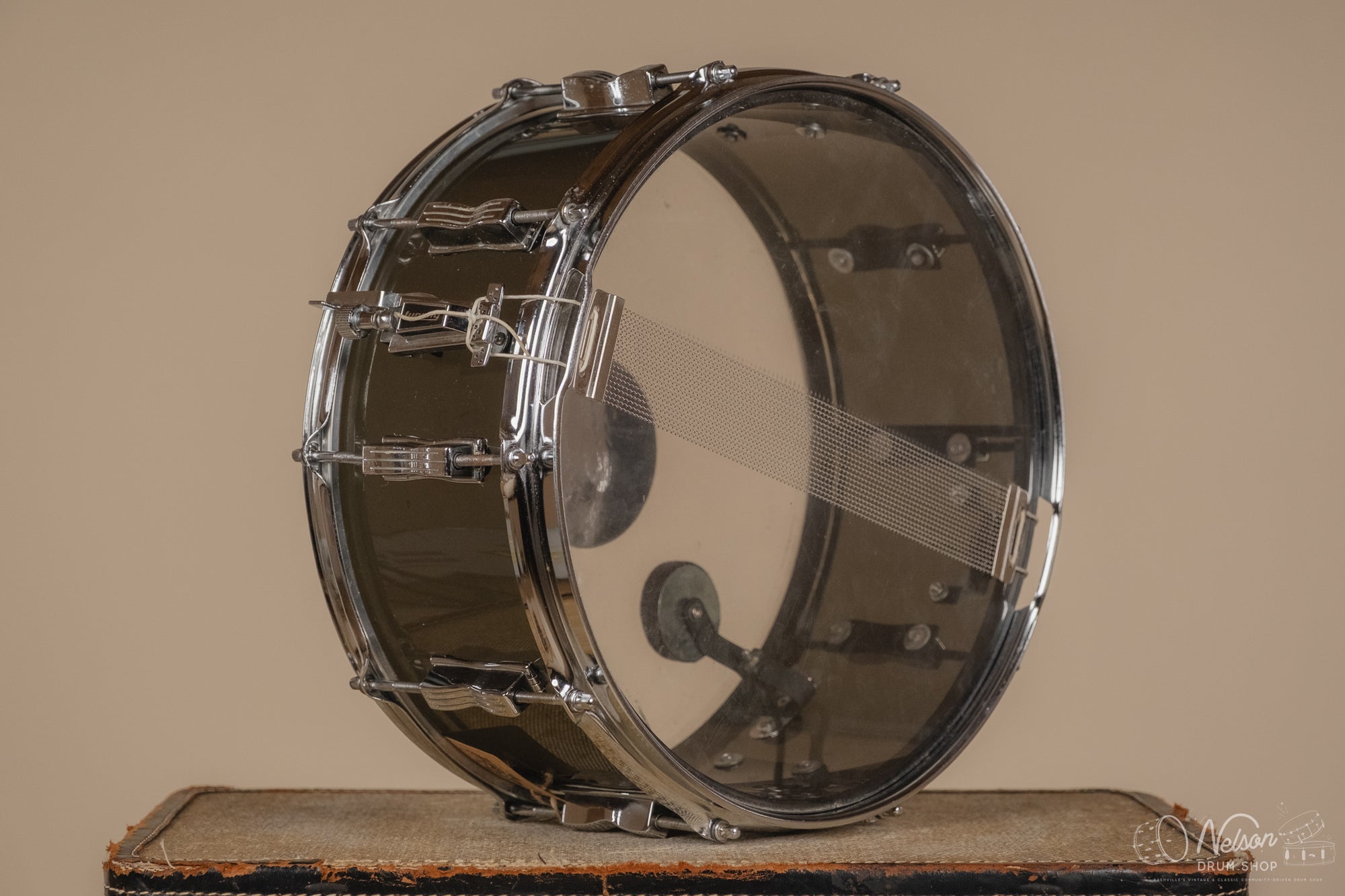 1970s Ludwig Smoke Vistalite Snare - 6.5x14