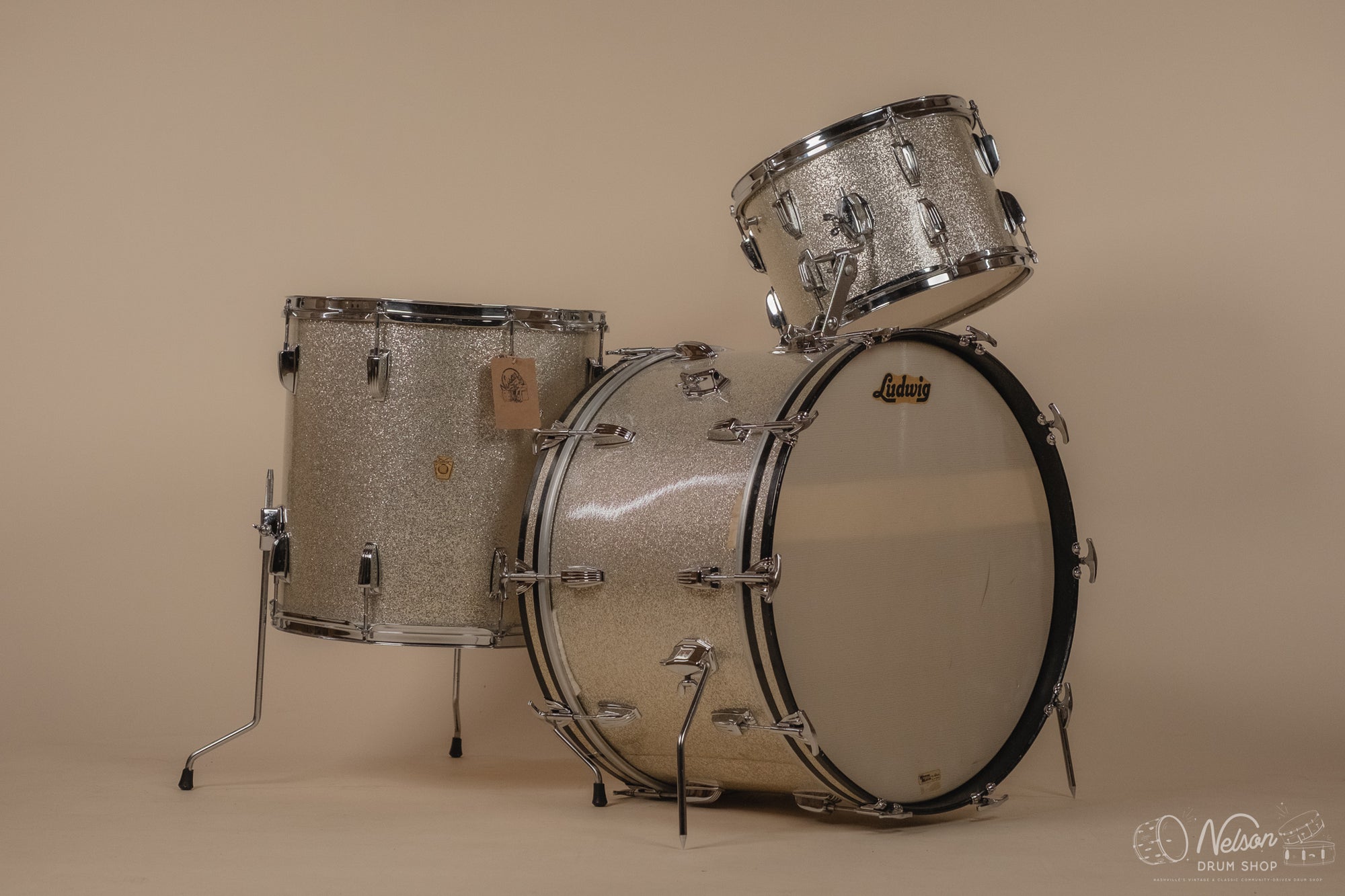 1962 Ludwig 'Super Classic' in Silver Sparkle - 14x22, 16x16, 9x13