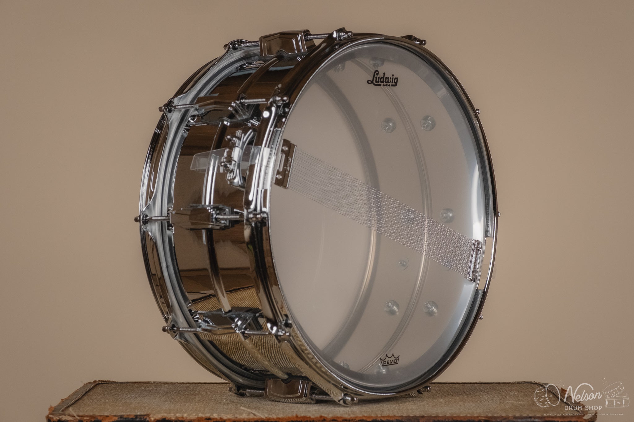 Ludwig LM402 'Supraphonic' with Blue/Olive Badge - 6.5x14