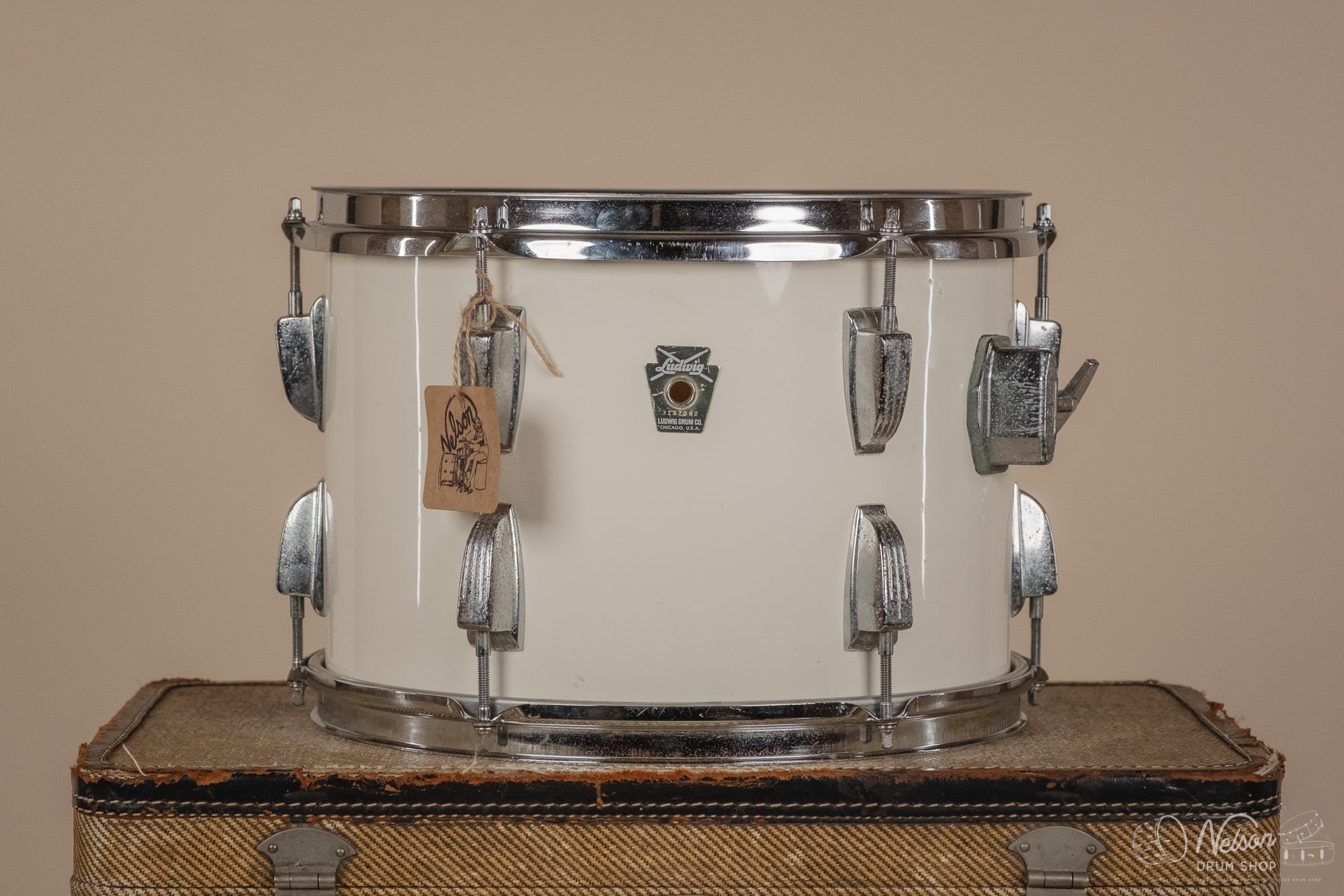 1980s Ludwig Rack Tom in White Cortex - 9x13