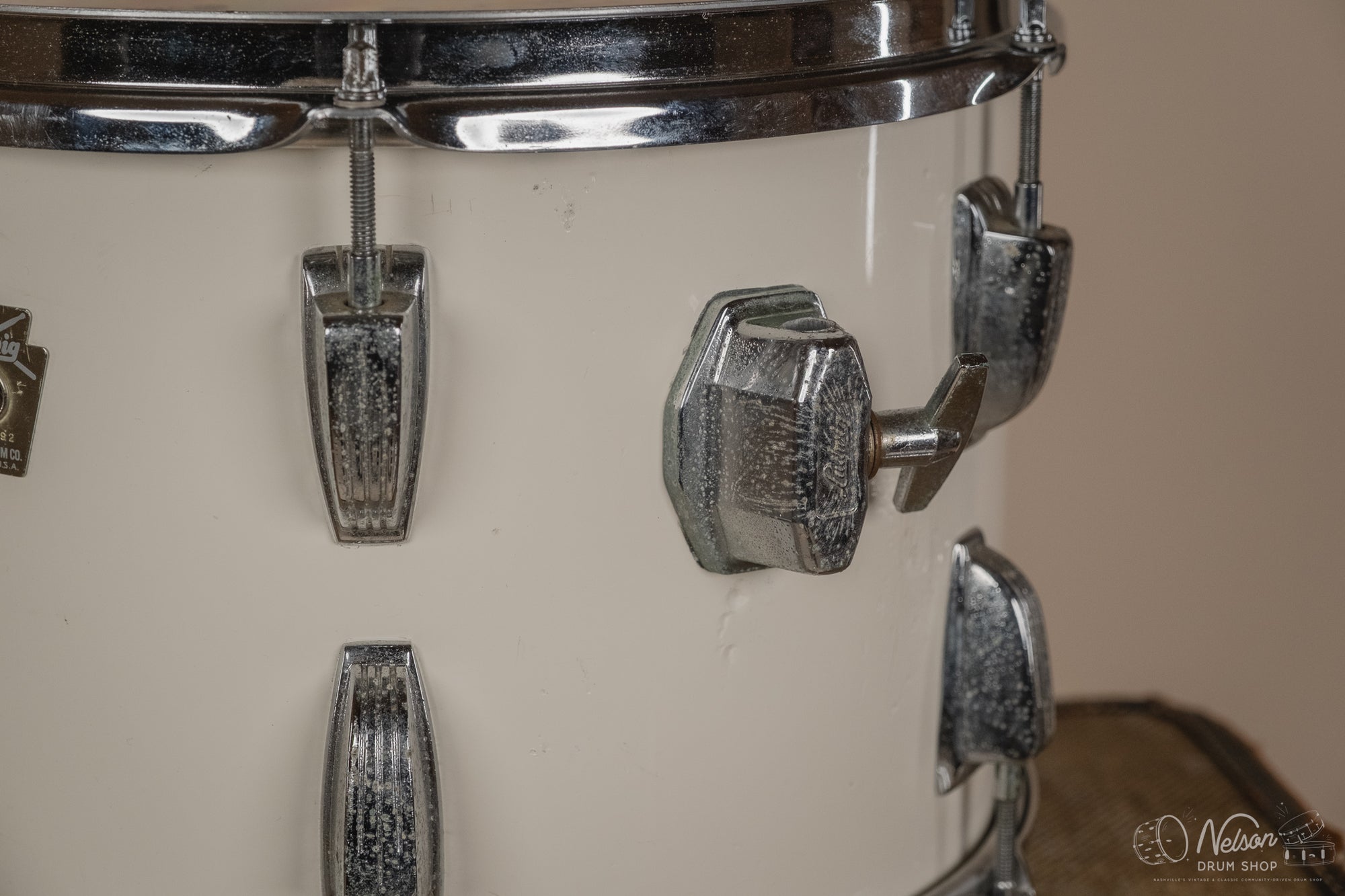 1980s Ludwig Rack Tom in White Cortex - 9x13