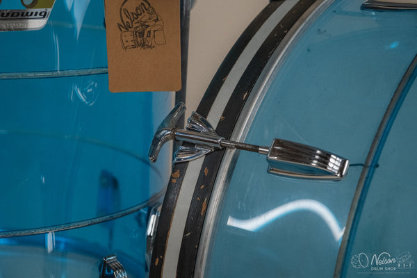 1970s Ludwig Vistalite Tivoli Pattern A 'Big Beat' in Blue/Blue/Blue - 14x22, 16x16, 9x13, 8x12, 5x14sn