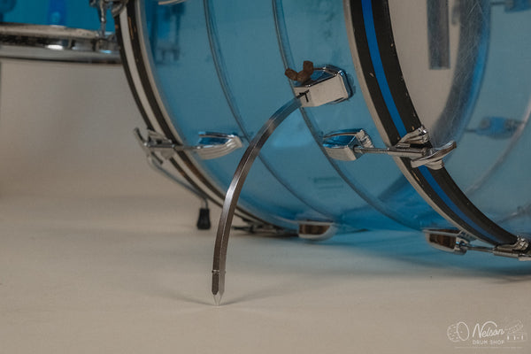 1970s Ludwig Vistalite Tivoli Pattern A 'Big Beat' in Blue/Blue/Blue - 14x22, 16x16, 9x13, 8x12, 5x14sn