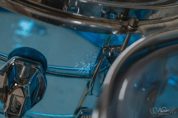 1970s Ludwig Vistalite Tivoli Pattern A 'Big Beat' in Blue/Blue/Blue - 14x22, 16x16, 9x13, 8x12, 5x14sn