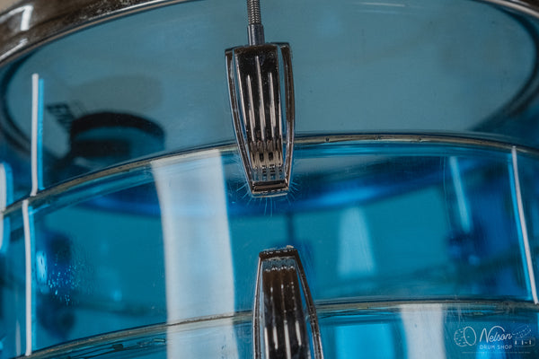 1970s Ludwig Vistalite Tivoli Pattern A 'Big Beat' in Blue/Blue/Blue - 14x22, 16x16, 9x13, 8x12, 5x14sn