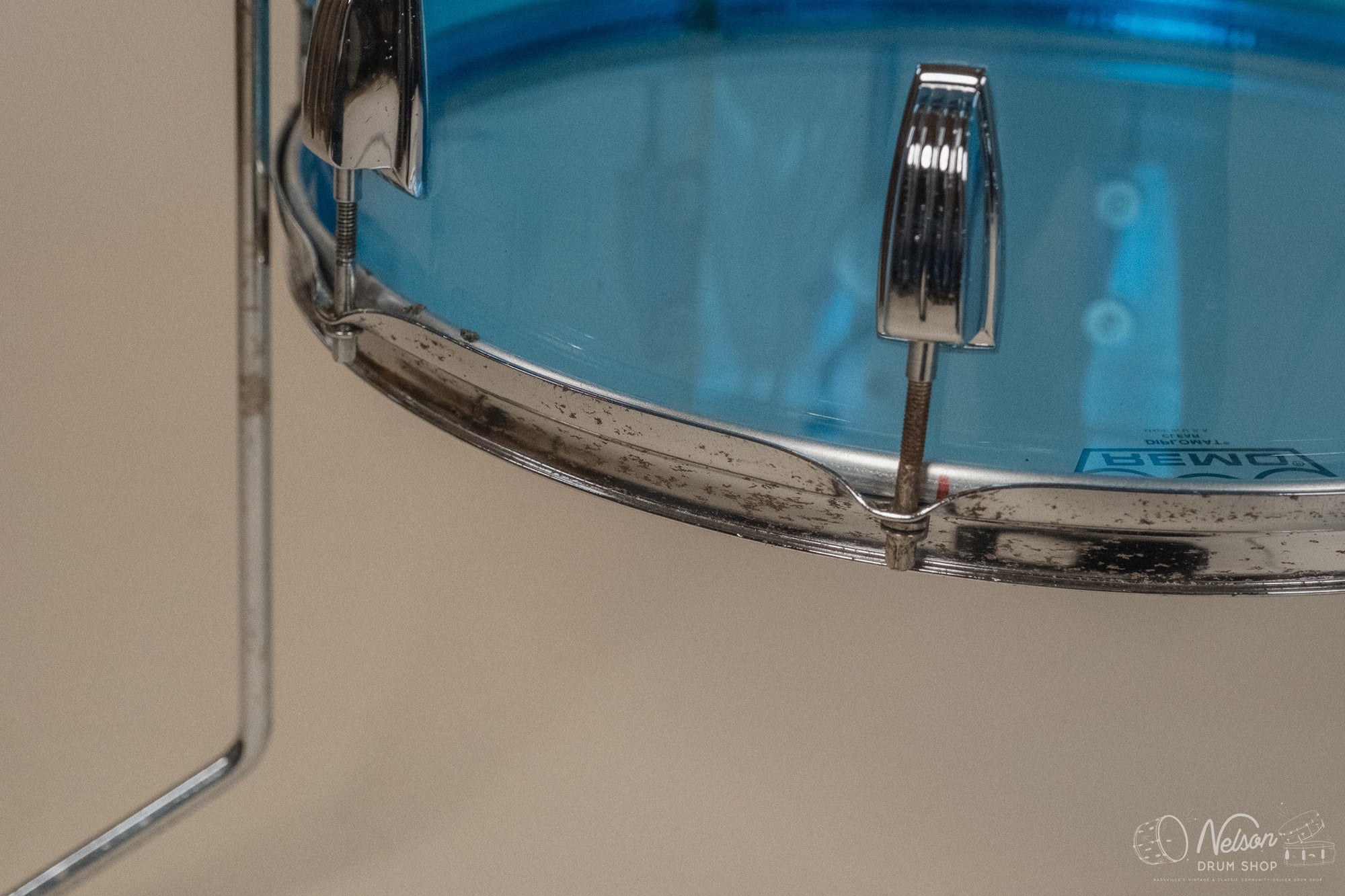 1970s Ludwig Vistalite Tivoli Pattern A 'Big Beat' in Blue/Blue/Blue - 14x22, 16x16, 9x13, 8x12, 5x14sn