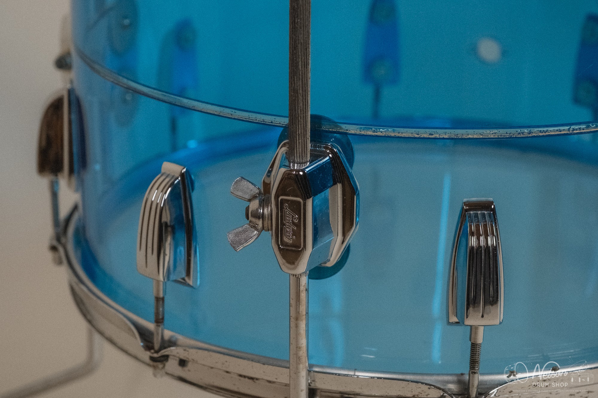 1970s Ludwig Vistalite Tivoli Pattern A 'Big Beat' in Blue/Blue/Blue - 14x22, 16x16, 9x13, 8x12, 5x14sn