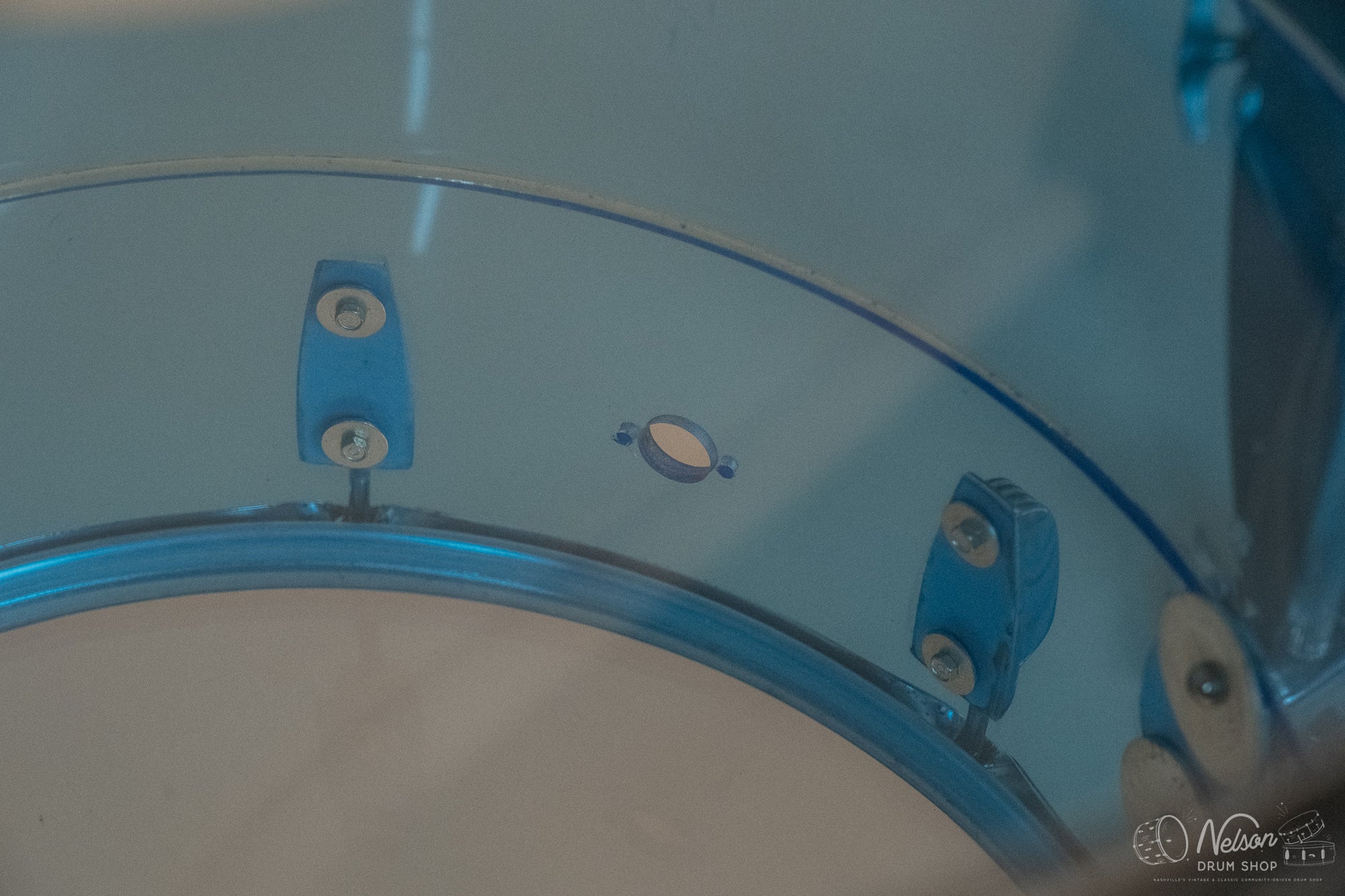 1970s Ludwig Vistalite Tivoli Pattern A 'Big Beat' in Blue/Blue/Blue - 14x22, 16x16, 9x13, 8x12, 5x14sn