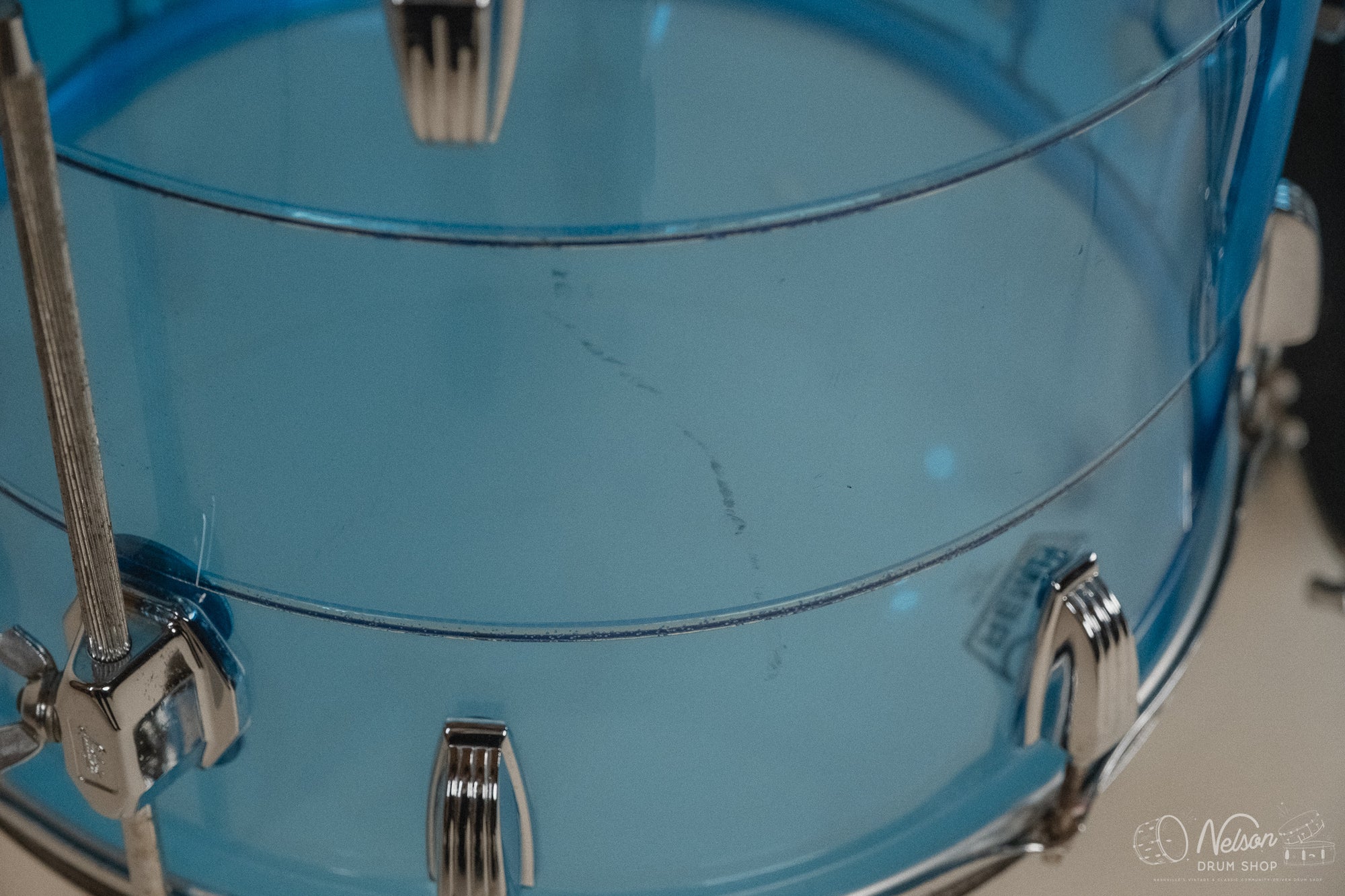 1970s Ludwig Vistalite Tivoli Pattern A 'Big Beat' in Blue/Blue/Blue - 14x22, 16x16, 9x13, 8x12, 5x14sn