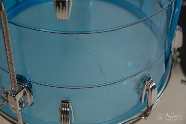 1970s Ludwig Vistalite Tivoli Pattern A 'Big Beat' in Blue/Blue/Blue - 14x22, 16x16, 9x13, 8x12, 5x14sn