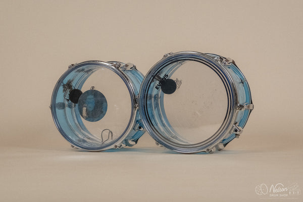 1970s Ludwig Vistalite Tivoli Pattern A 'Big Beat' in Blue/Blue/Blue - 14x22, 16x16, 9x13, 8x12, 5x14sn