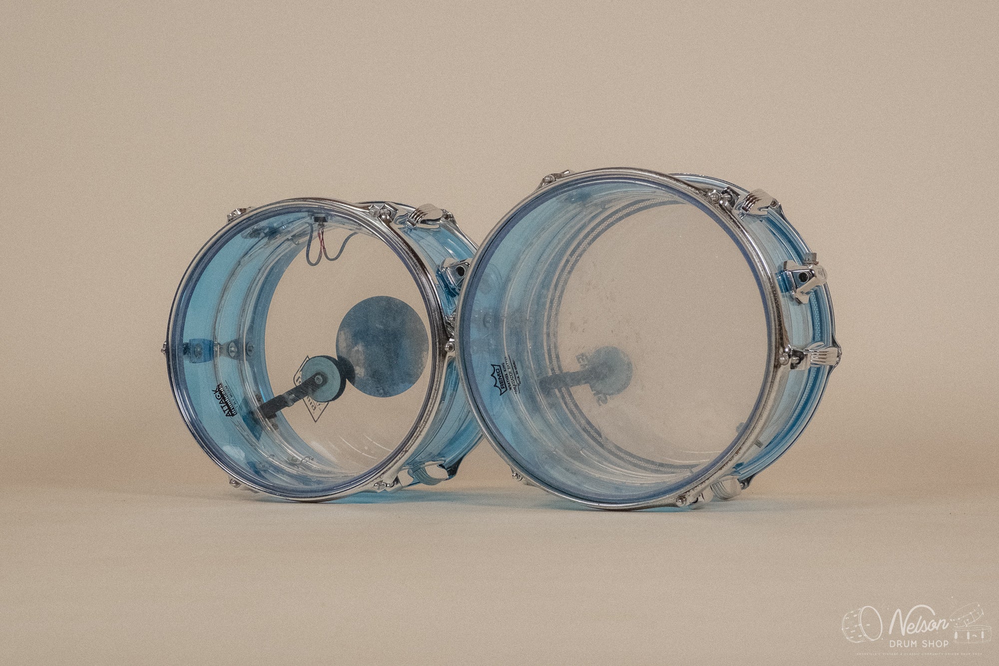 1970s Ludwig Vistalite Tivoli Pattern A 'Big Beat' in Blue/Blue/Blue - 14x22, 16x16, 9x13, 8x12, 5x14sn