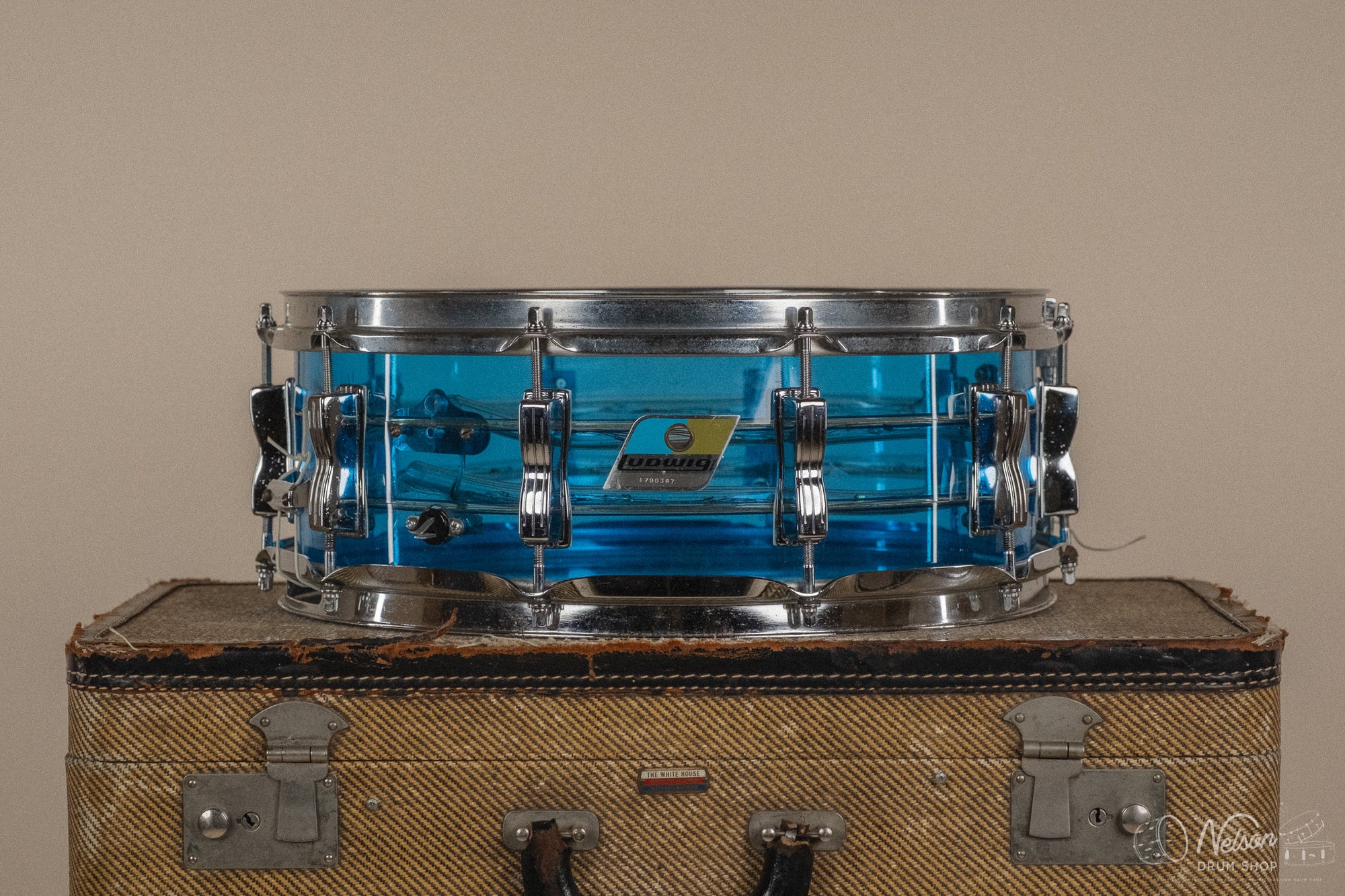 1970s Ludwig Vistalite Tivoli Pattern A 'Big Beat' in Blue/Blue/Blue - 14x22, 16x16, 9x13, 8x12, 5x14sn