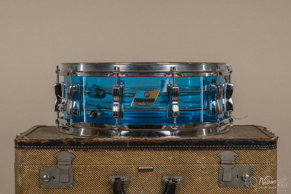1970s Ludwig Vistalite Tivoli Pattern A 'Big Beat' in Blue/Blue/Blue - 14x22, 16x16, 9x13, 8x12, 5x14sn