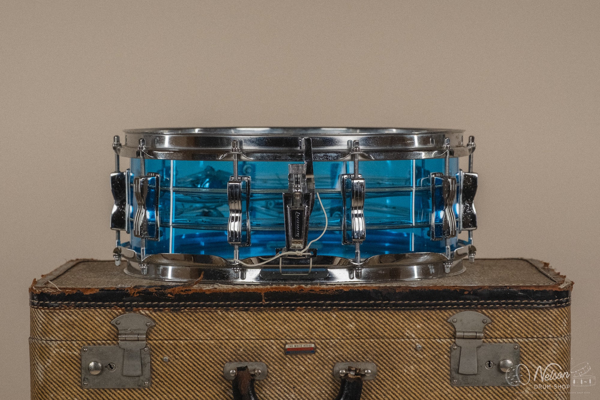 1970s Ludwig Vistalite Tivoli Pattern A 'Big Beat' in Blue/Blue/Blue - 14x22, 16x16, 9x13, 8x12, 5x14sn