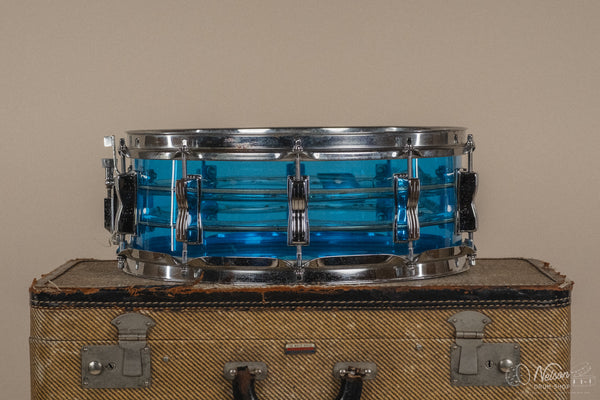 1970s Ludwig Vistalite Tivoli Pattern A 'Big Beat' in Blue/Blue/Blue - 14x22, 16x16, 9x13, 8x12, 5x14sn