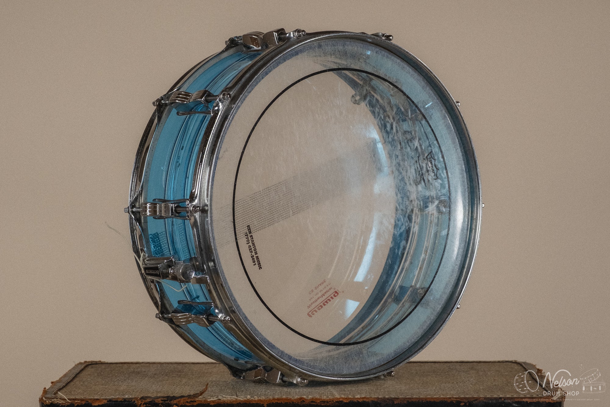 1970s Ludwig Vistalite Tivoli Pattern A 'Big Beat' in Blue/Blue/Blue - 14x22, 16x16, 9x13, 8x12, 5x14sn