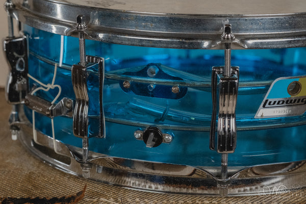 1970s Ludwig Vistalite Tivoli Pattern A 'Big Beat' in Blue/Blue/Blue - 14x22, 16x16, 9x13, 8x12, 5x14sn