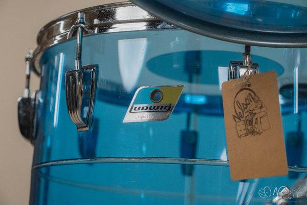 1970s Ludwig Vistalite Tivoli Pattern A 'Big Beat' in Blue/Blue/Blue - 14x22, 16x16, 9x13, 8x12, 5x14sn