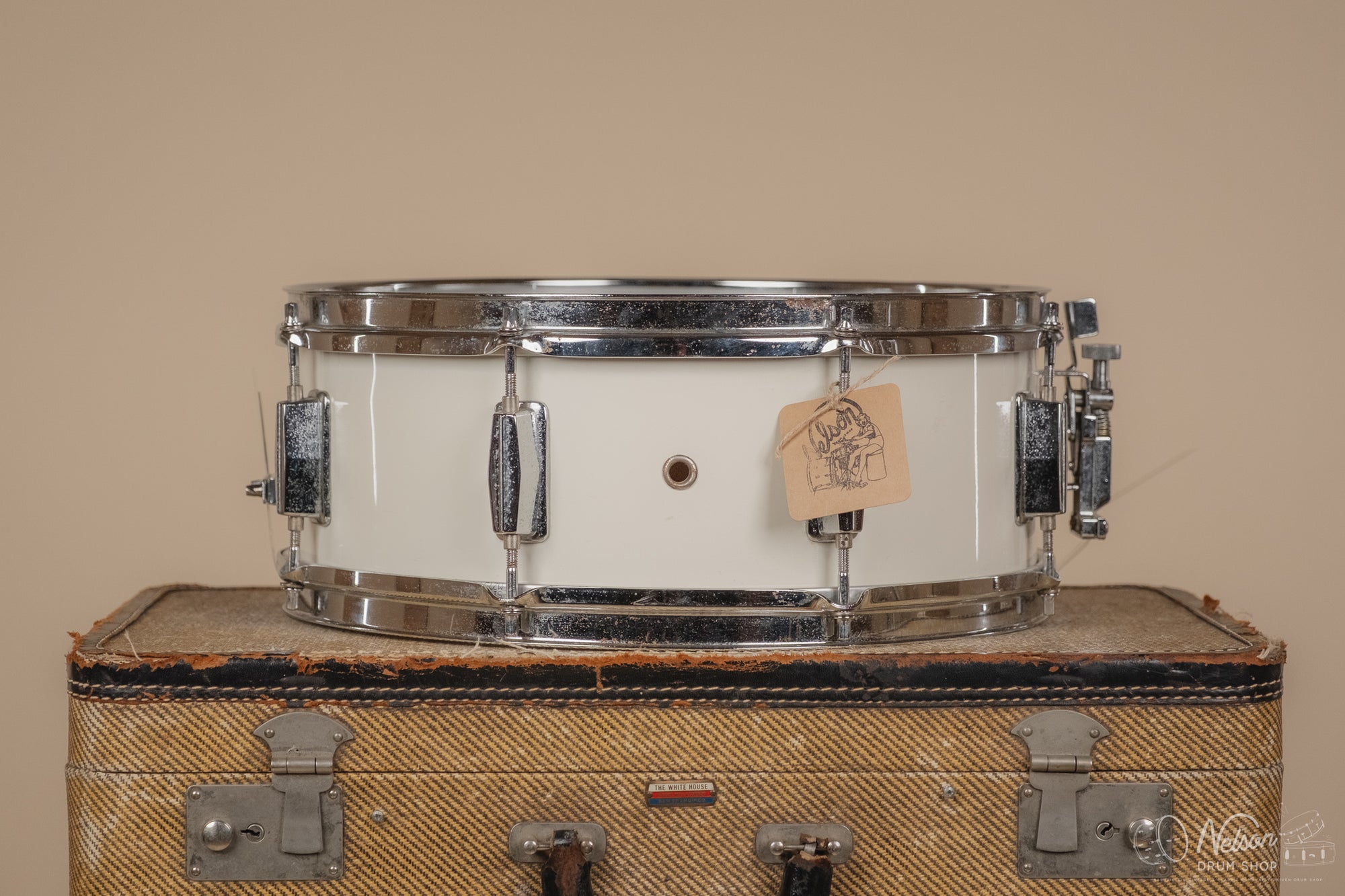 1980s NewSound 8-Lug Snare in White Gloss - 5.5x14