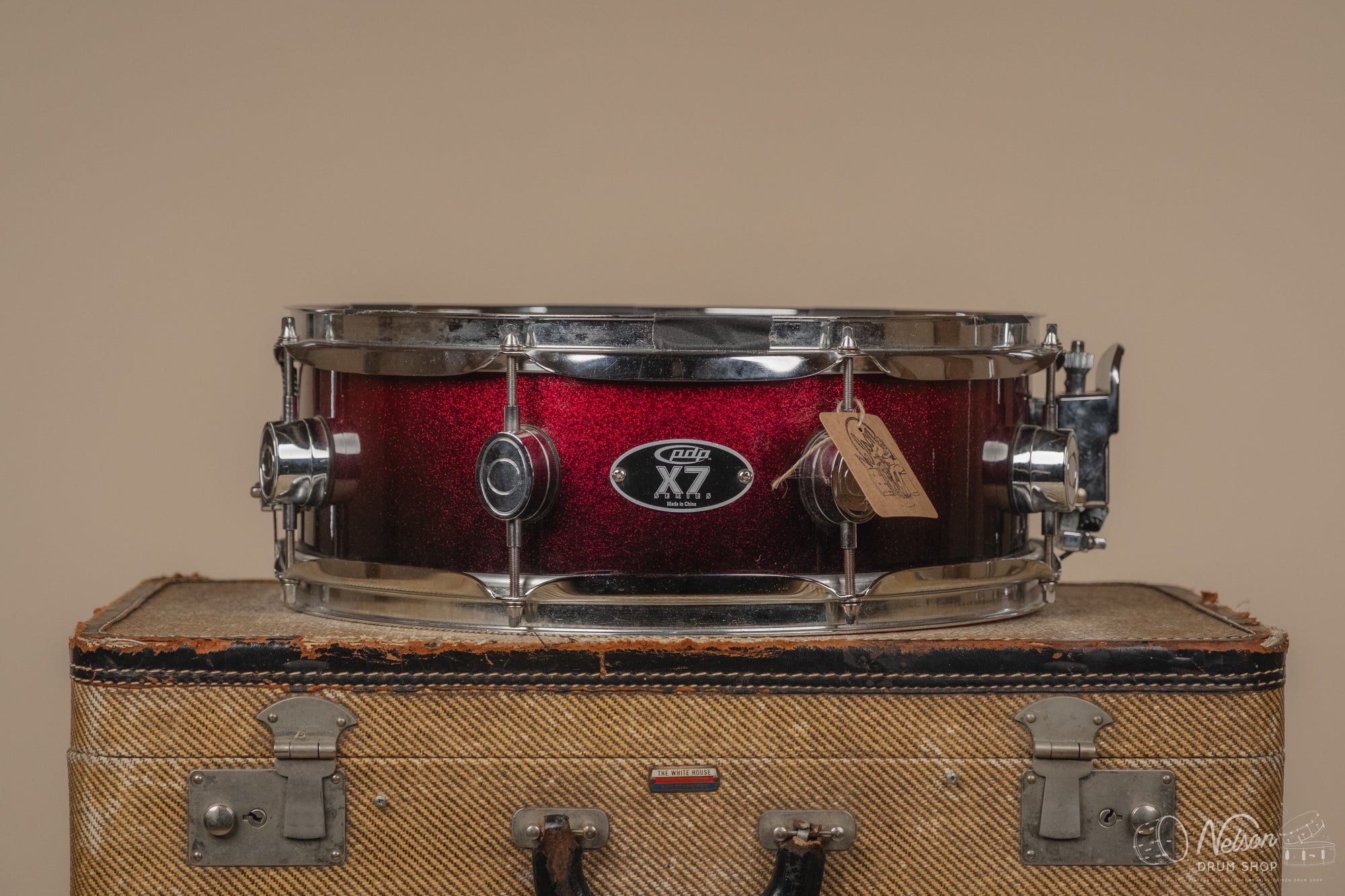 Used PDP X7 Snare Drum in Red Sparkle Fade - 5x14