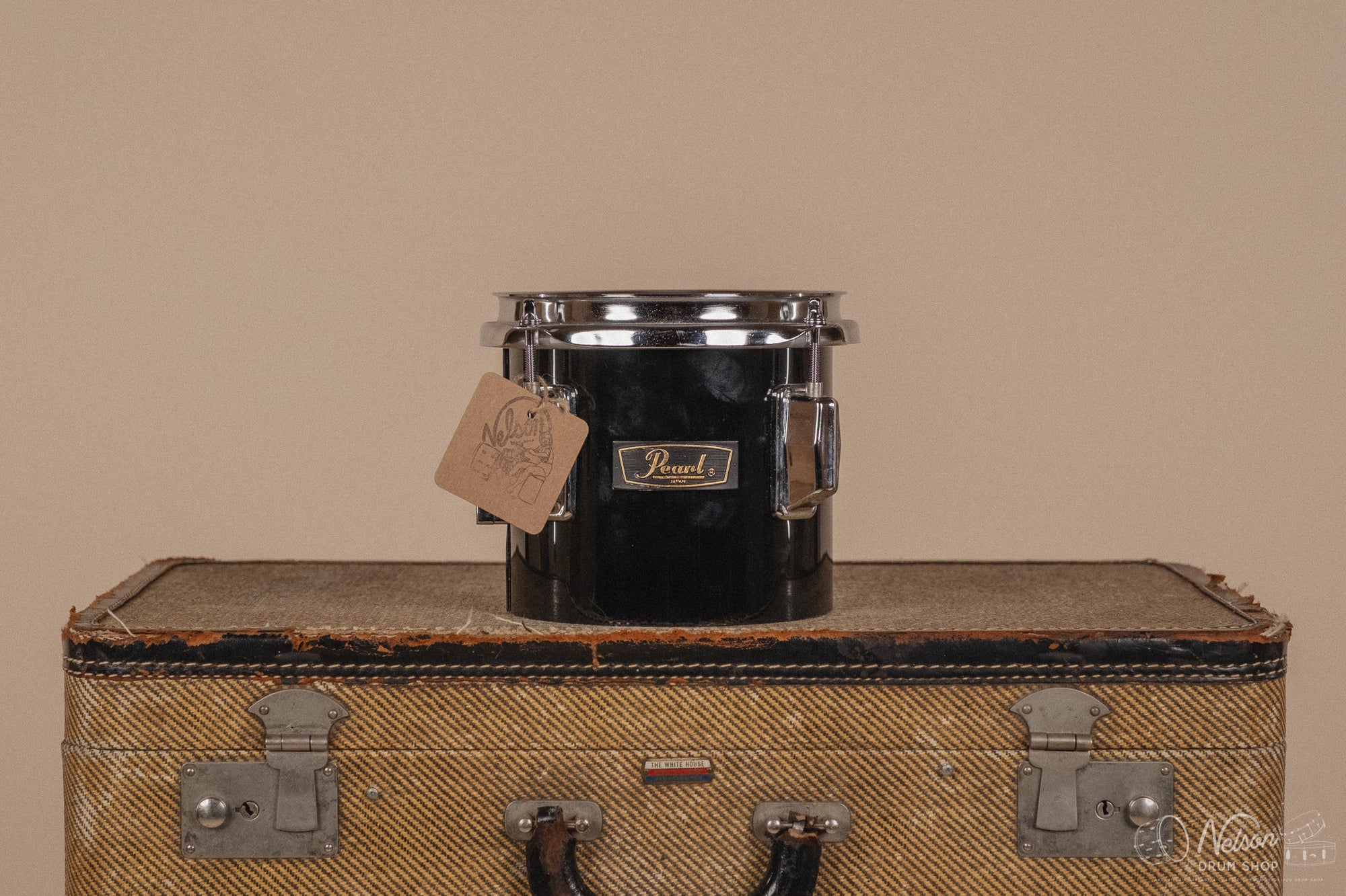 1970's Pearl Fiberglass Concert Tom Set in Black Gloss w/ Stands - 6, 8, 10, 12, 13, 14, 15, 16