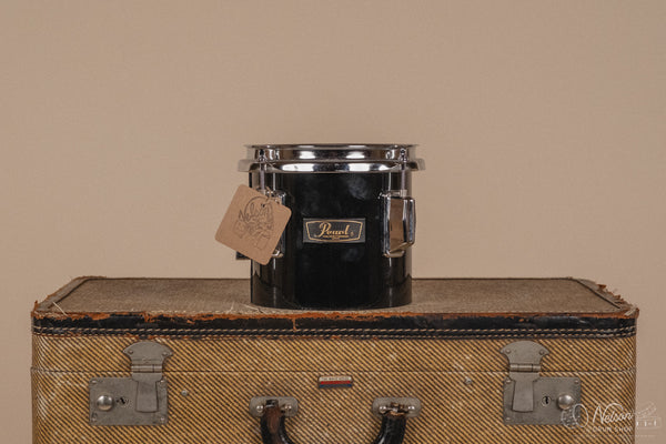 1970's Pearl Fiberglass Concert Tom Set in Black Gloss w/ Stands - 6, 8, 10, 12, 13, 14, 15, 16