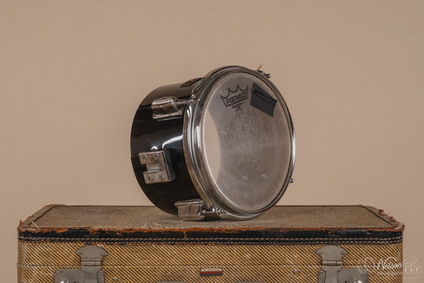 1970's Pearl Fiberglass Concert Tom Set in Black Gloss w/ Stands - 6, 8, 10, 12, 13, 14, 15, 16