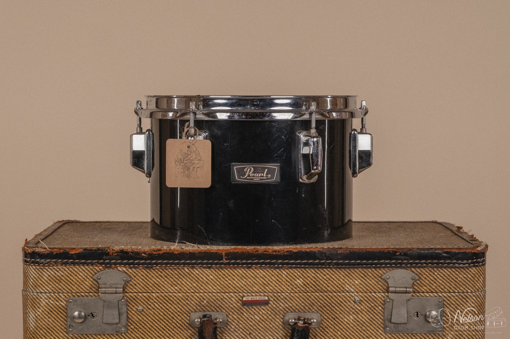 1970's Pearl Fiberglass Concert Tom Set in Black Gloss w/ Stands - 6, 8, 10, 12, 13, 14, 15, 16