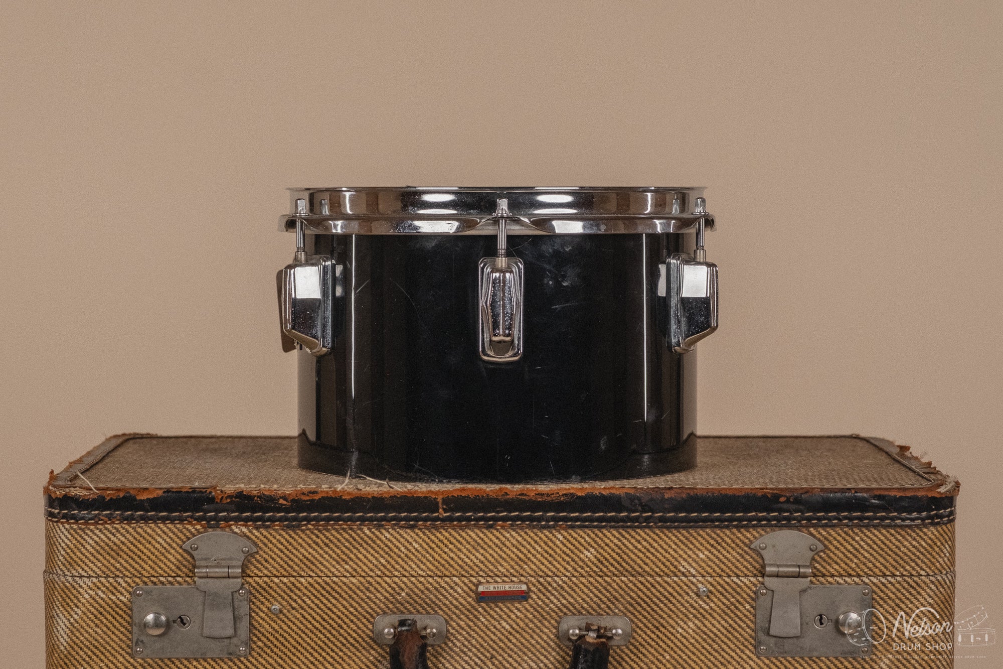 1970's Pearl Fiberglass Concert Tom Set in Black Gloss w/ Stands - 6, 8, 10, 12, 13, 14, 15, 16