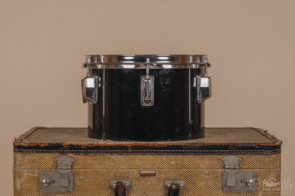 1970's Pearl Fiberglass Concert Tom Set in Black Gloss w/ Stands - 6, 8, 10, 12, 13, 14, 15, 16