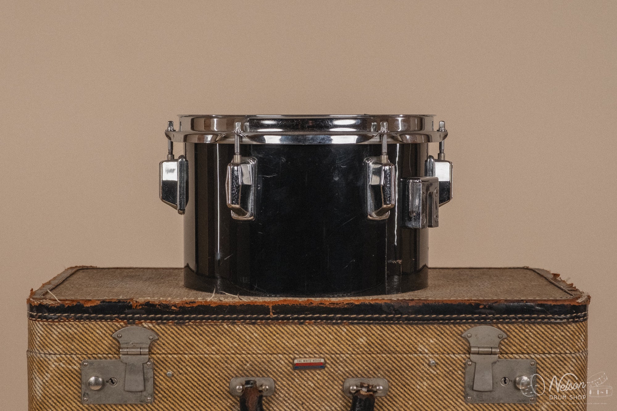 1970's Pearl Fiberglass Concert Tom Set in Black Gloss w/ Stands - 6, 8, 10, 12, 13, 14, 15, 16