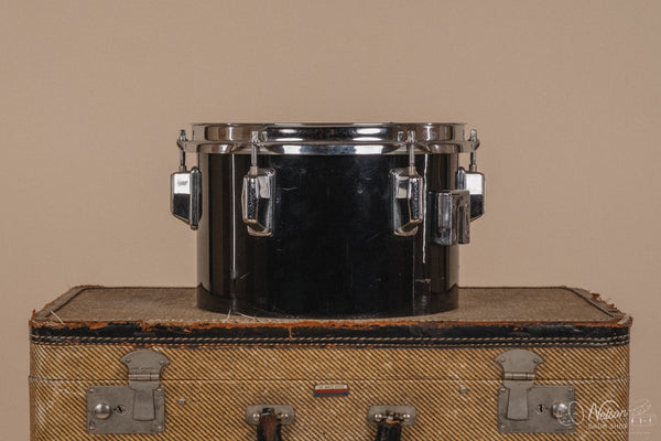 1970's Pearl Fiberglass Concert Tom Set in Black Gloss w/ Stands - 6, 8, 10, 12, 13, 14, 15, 16