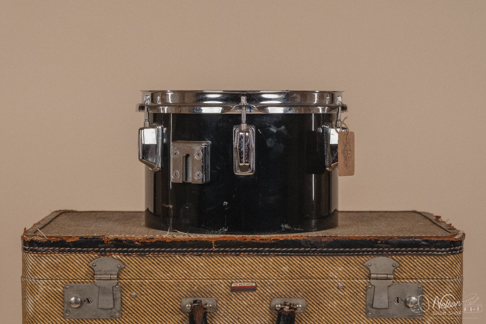 1970's Pearl Fiberglass Concert Tom Set in Black Gloss w/ Stands - 6, 8, 10, 12, 13, 14, 15, 16