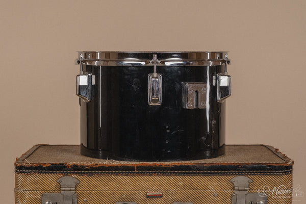 1970's Pearl Fiberglass Concert Tom Set in Black Gloss w/ Stands - 6, 8, 10, 12, 13, 14, 15, 16