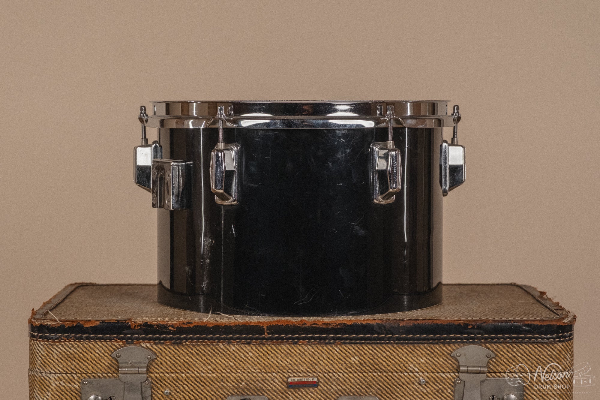 1970's Pearl Fiberglass Concert Tom Set in Black Gloss w/ Stands - 6, 8, 10, 12, 13, 14, 15, 16