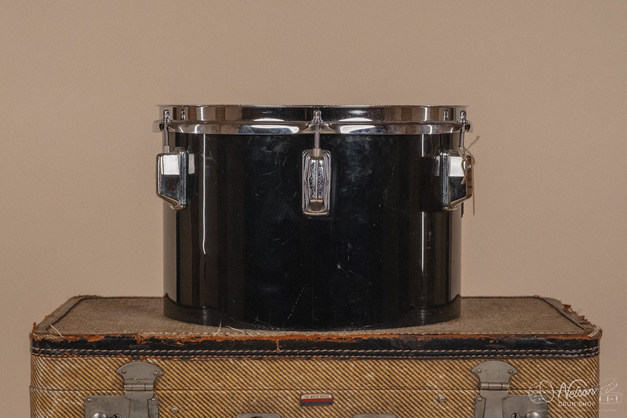 1970's Pearl Fiberglass Concert Tom Set in Black Gloss w/ Stands - 6, 8, 10, 12, 13, 14, 15, 16