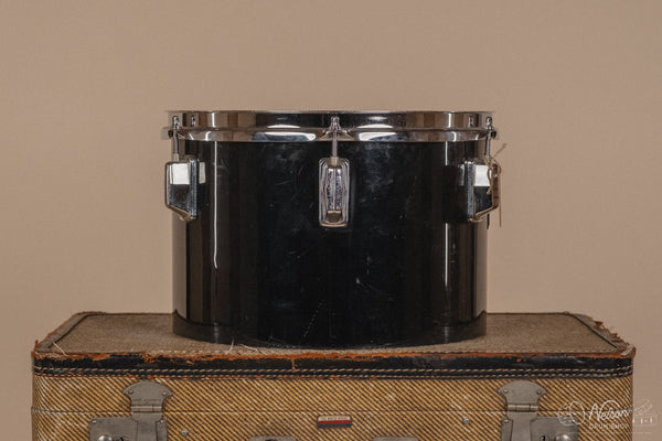 1970's Pearl Fiberglass Concert Tom Set in Black Gloss w/ Stands - 6, 8, 10, 12, 13, 14, 15, 16