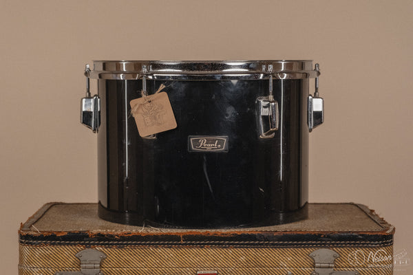 1970's Pearl Fiberglass Concert Tom Set in Black Gloss w/ Stands - 6, 8, 10, 12, 13, 14, 15, 16