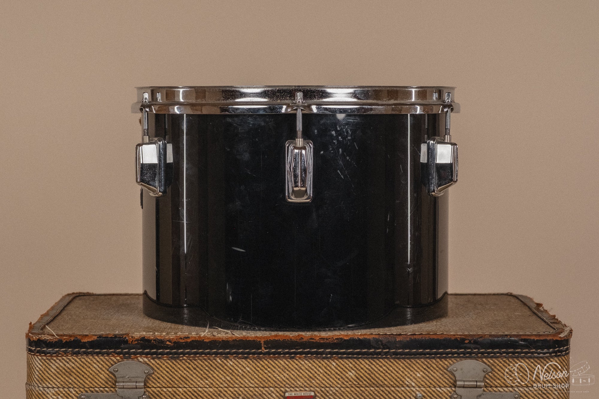 1970's Pearl Fiberglass Concert Tom Set in Black Gloss w/ Stands - 6, 8, 10, 12, 13, 14, 15, 16