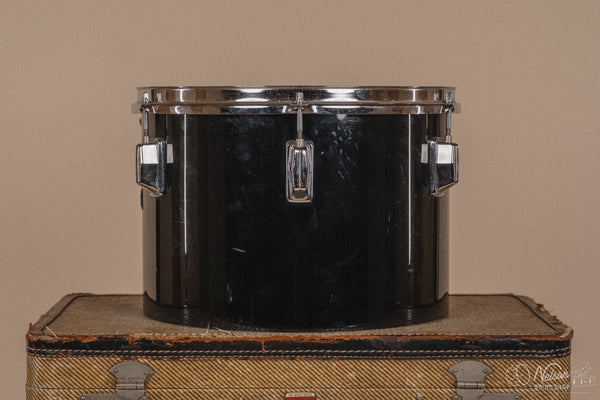 1970's Pearl Fiberglass Concert Tom Set in Black Gloss w/ Stands - 6, 8, 10, 12, 13, 14, 15, 16