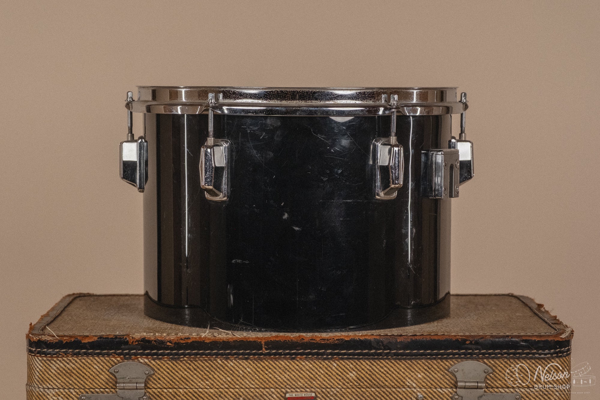 1970's Pearl Fiberglass Concert Tom Set in Black Gloss w/ Stands - 6, 8, 10, 12, 13, 14, 15, 16