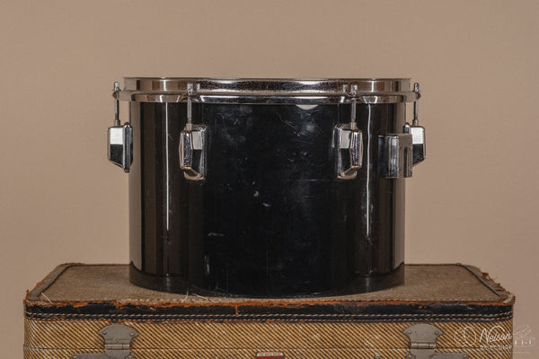 1970's Pearl Fiberglass Concert Tom Set in Black Gloss w/ Stands - 6, 8, 10, 12, 13, 14, 15, 16