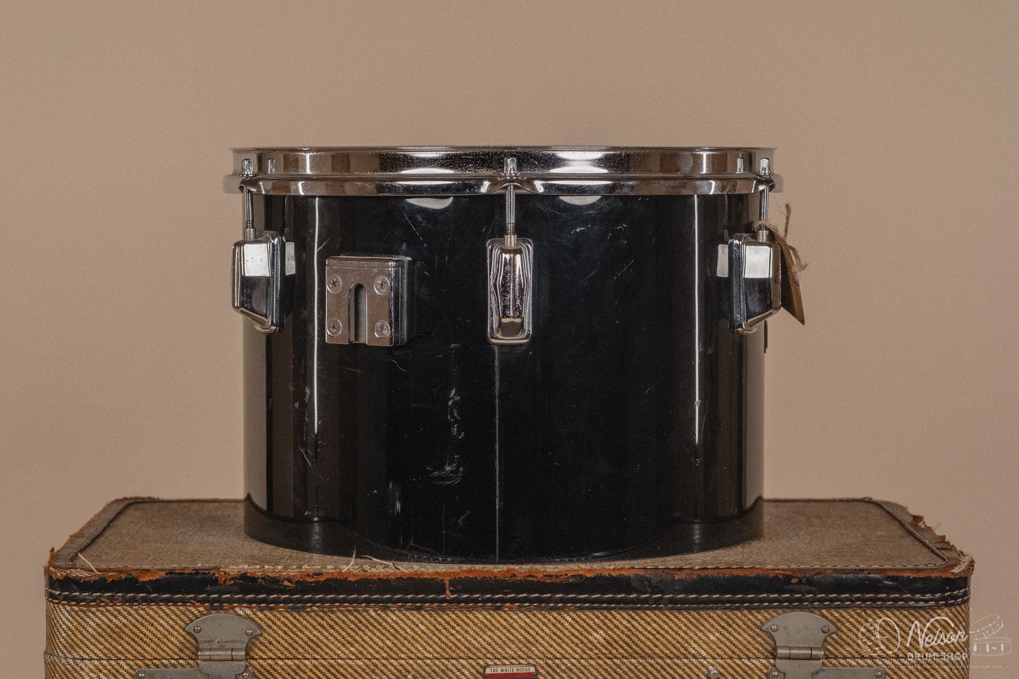 1970's Pearl Fiberglass Concert Tom Set in Black Gloss w/ Stands - 6, 8, 10, 12, 13, 14, 15, 16