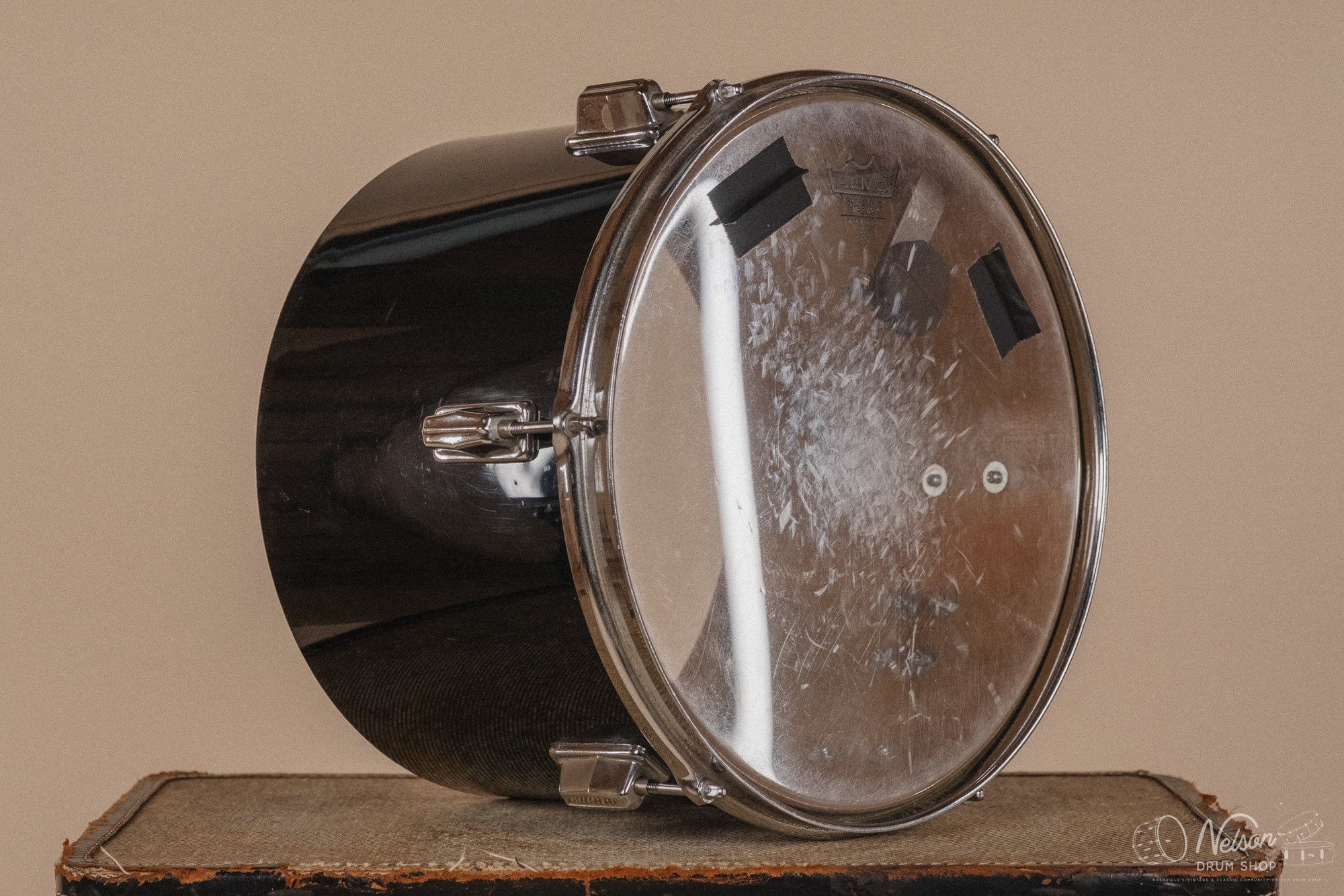 1970's Pearl Fiberglass Concert Tom Set in Black Gloss w/ Stands - 6, 8, 10, 12, 13, 14, 15, 16