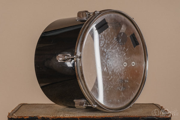 1970's Pearl Fiberglass Concert Tom Set in Black Gloss w/ Stands - 6, 8, 10, 12, 13, 14, 15, 16